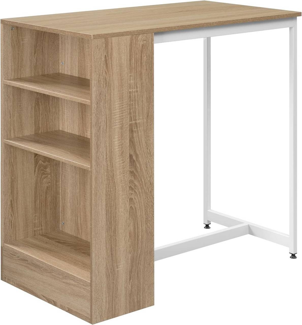 Woltu Bartisch (1-St), mit 3 Regalfächern, aus Holzwerkstoff 91x49x91 cm
