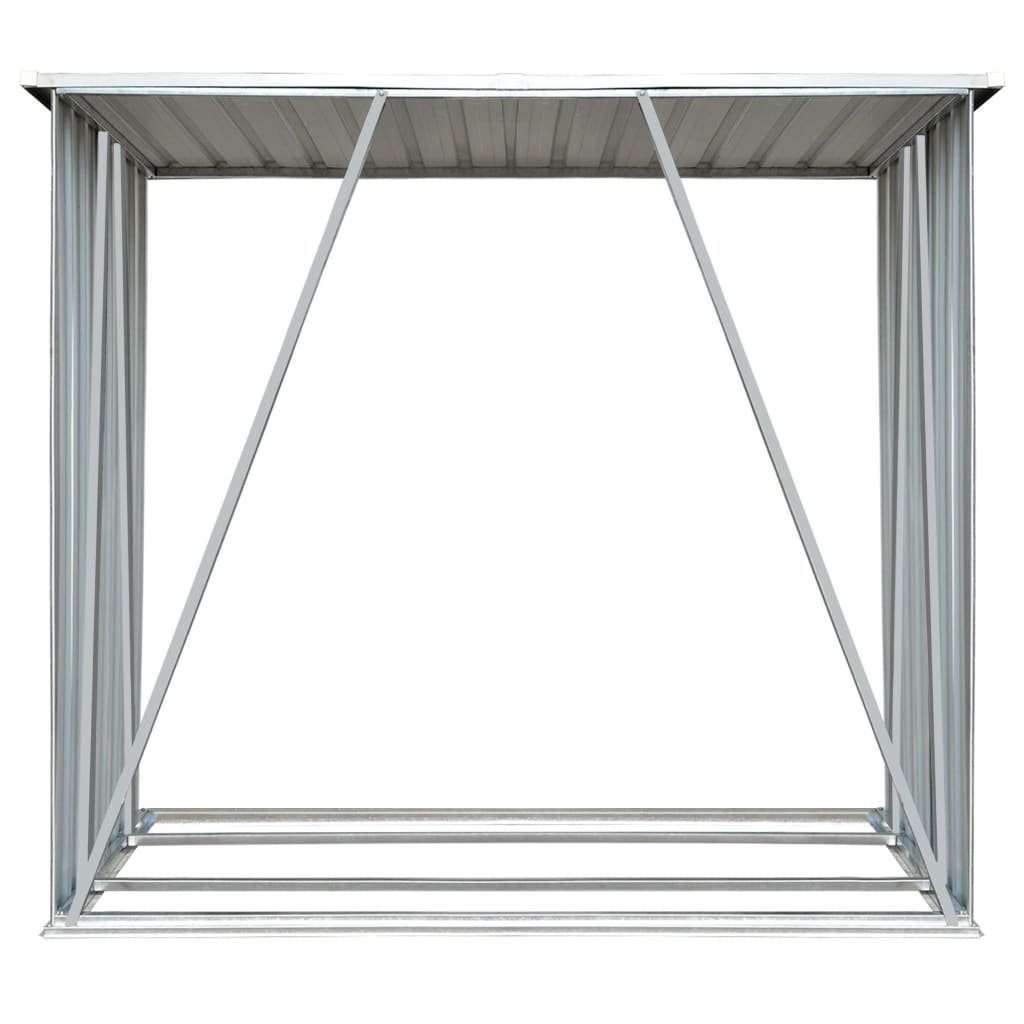 vidaXL Kaminholzregal Brennholzlager Verzinkter Stahl 163 x 83 x 154 cm Grün, BxTxH:163x83x154 cm