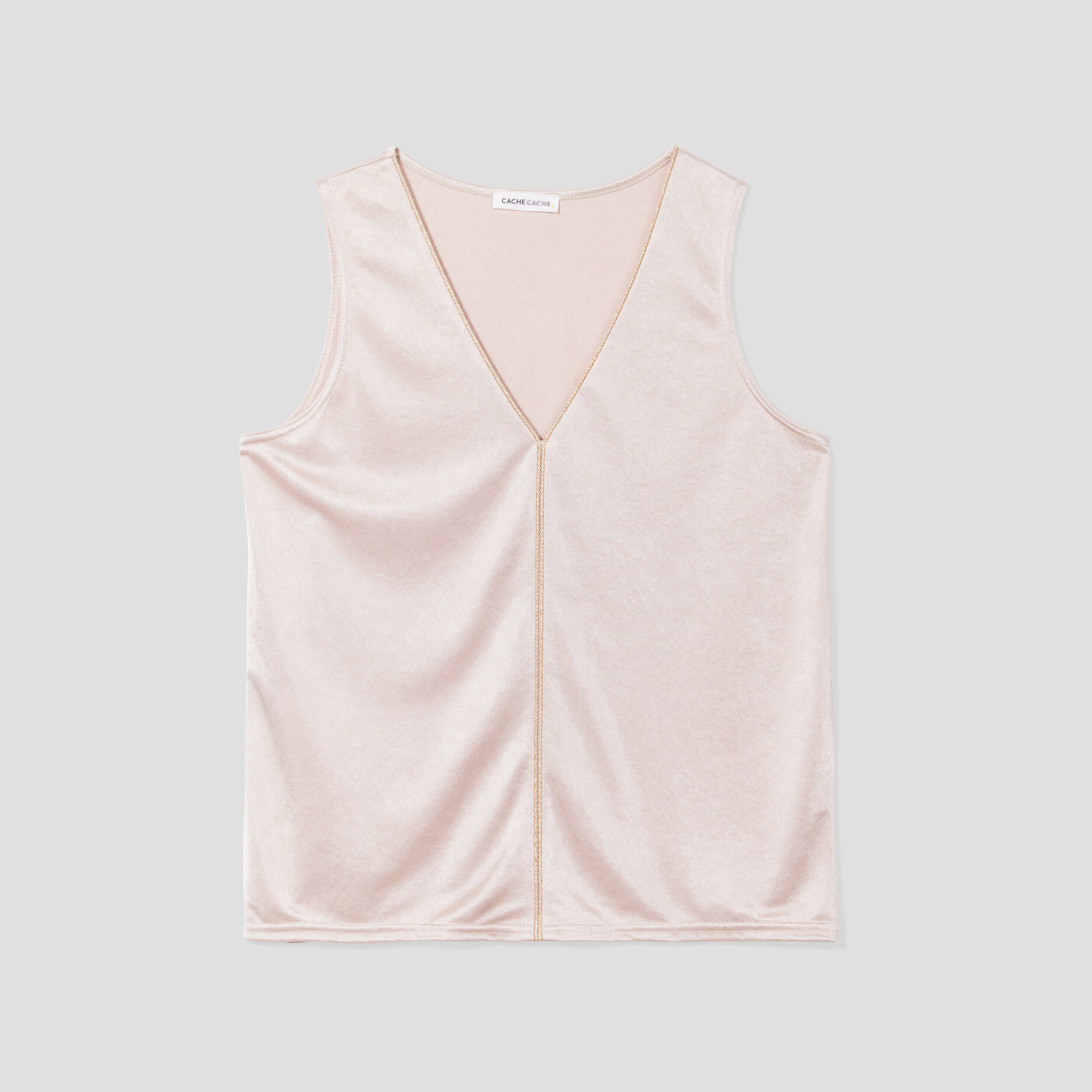 Blouse sans manches satin ecru femme | Cache Cache