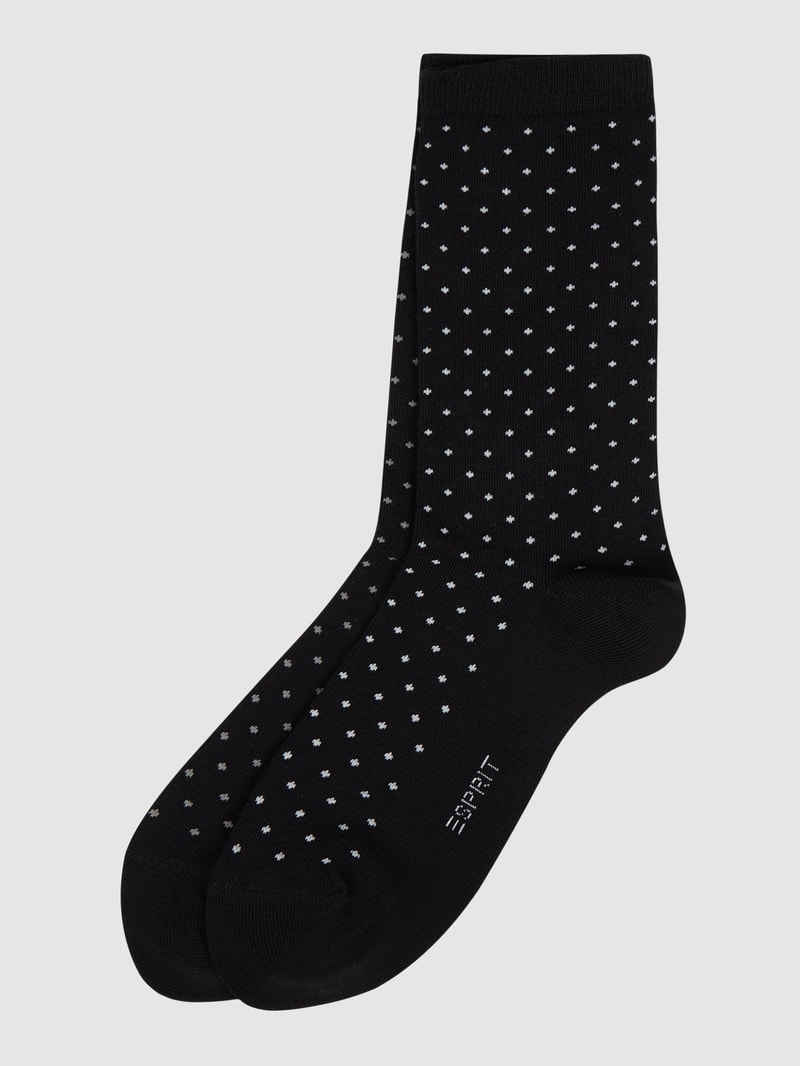 Socken mit Stretch-Anteil im 2er-Pack in schwarz