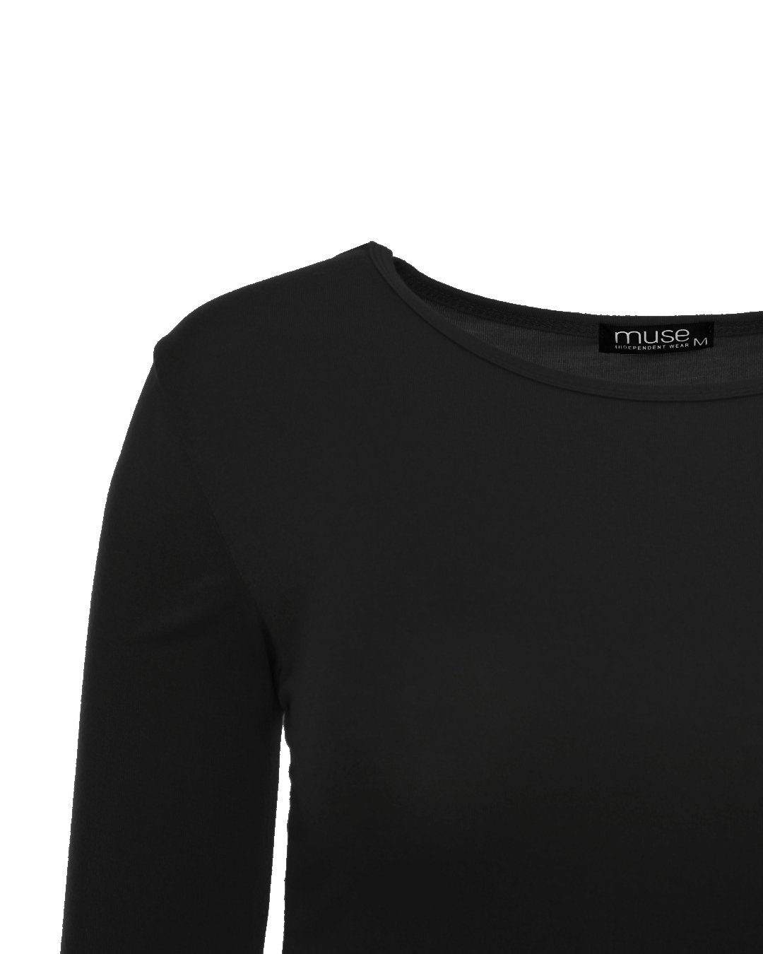 Muse Rundhalsshirt Basic Rundhals Langarmshirt Skinny Fit 1093