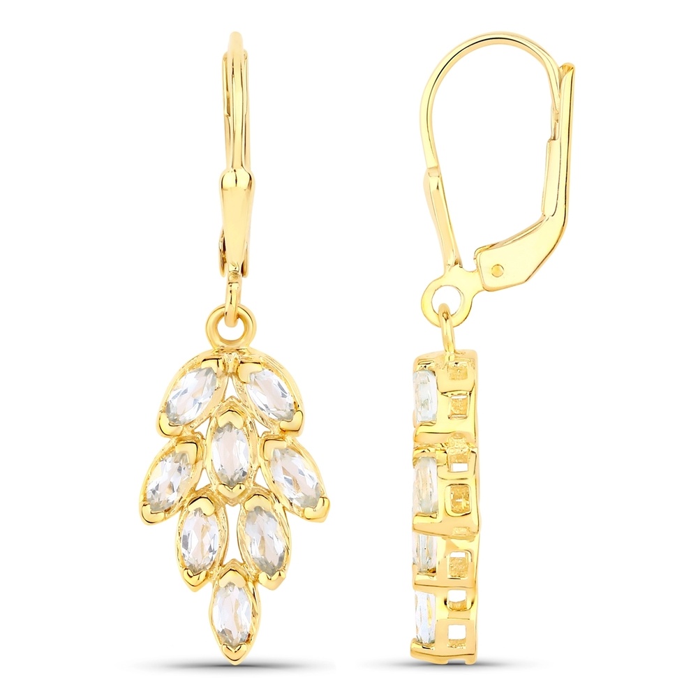 Rafaela Donata Boucles doreilles Argent sterling Topaz bleu en Or jaune Bijoux