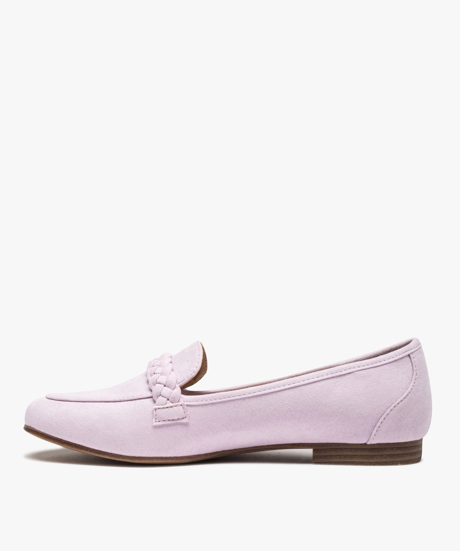 Mocassins femme unis à bride tressée violet | GEMO