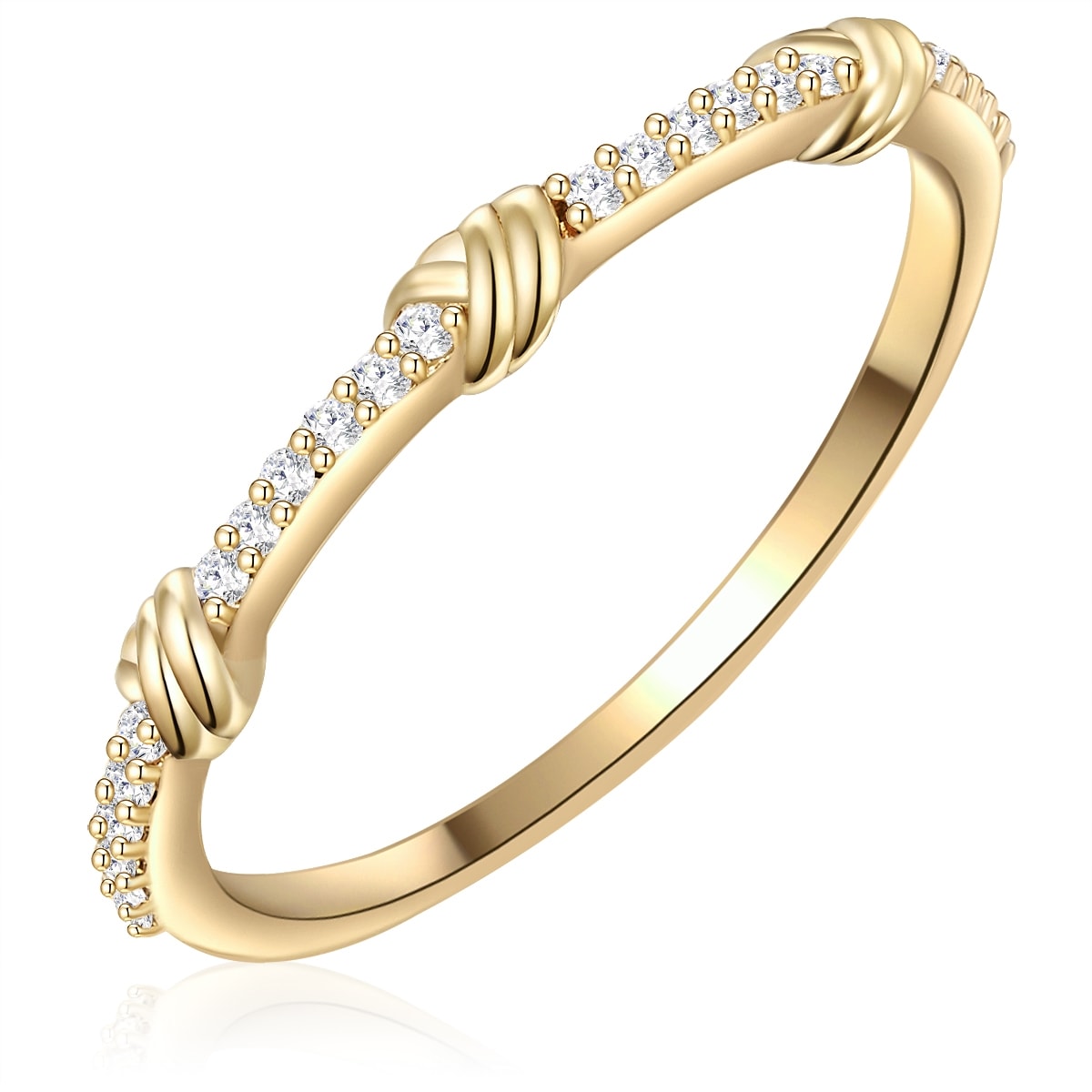 Ring Sterling Silber Zirkonia in Gelbgold