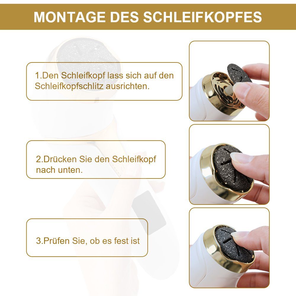oyajia Elektrischer Hornhautentferner Fußfeile Pediküre Werkzeuge, Pediküre Fußpflege Hornhauthobel Hornhautraspel,Elektrische Fußfeile