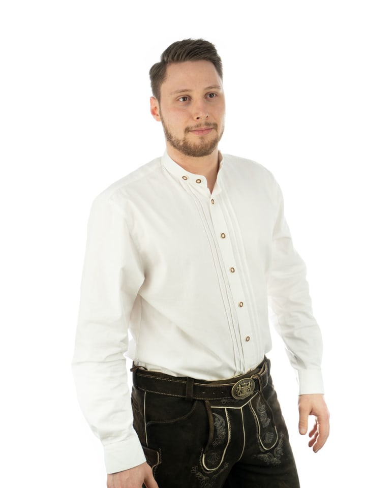 OS-Trachten Trachtenhemd Plaioq in weiß günstig kaufen