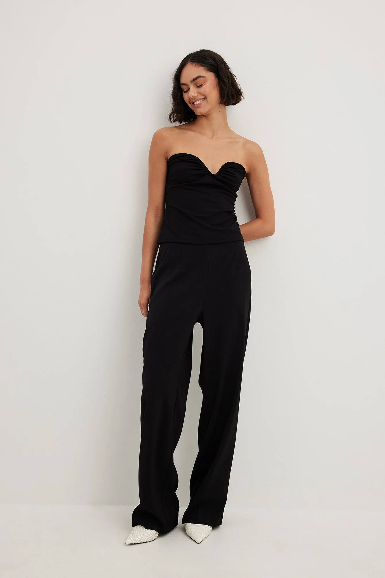 Tailored Darted High Waist Suit Pants