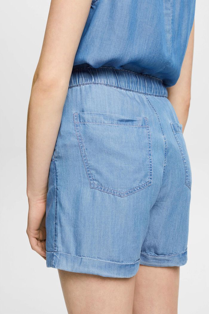 Aus TENCEL™: Shorts in Denimoptik