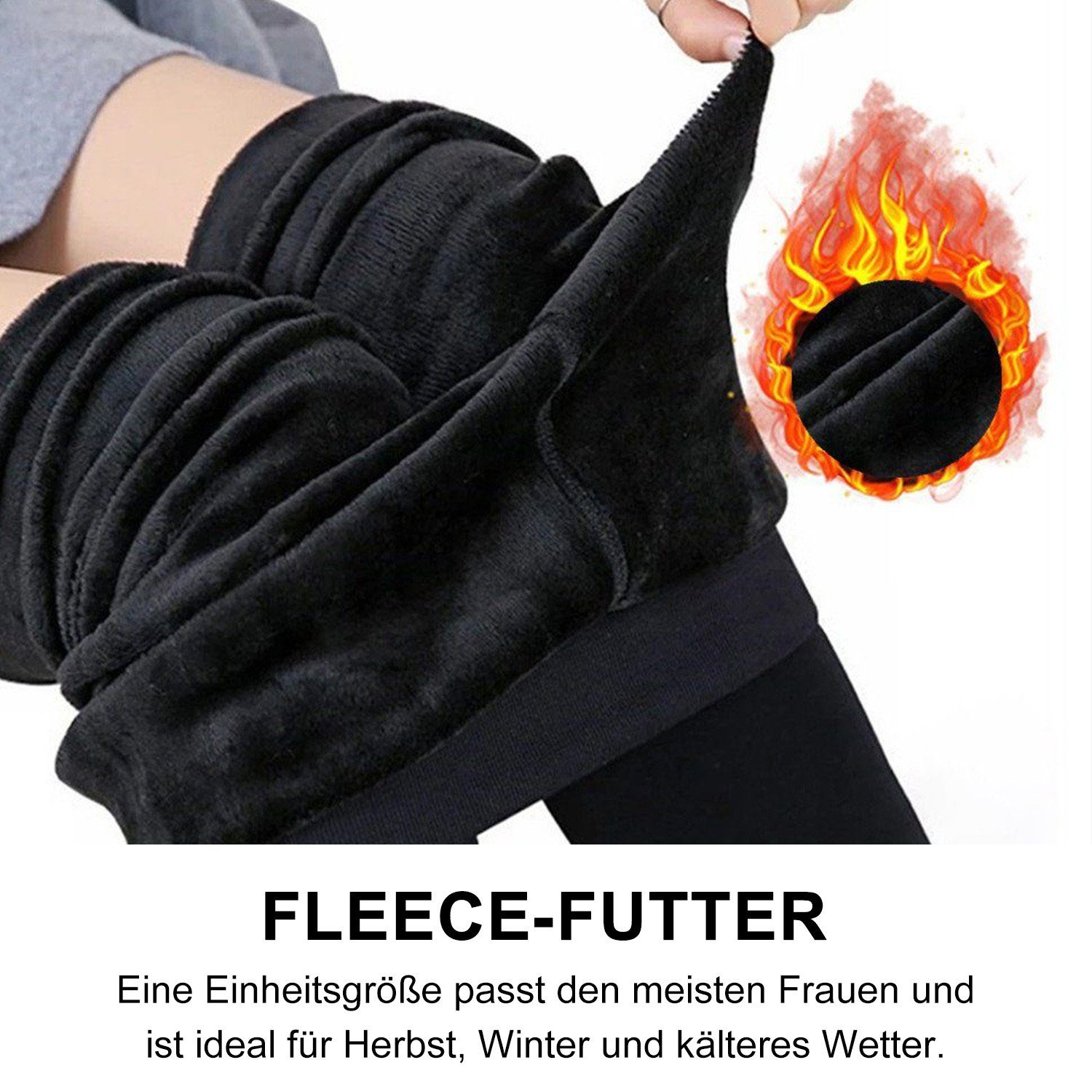 Daisred Thermoleggings Damen Thermo Strumpfhose Leggings mit Innenfleece