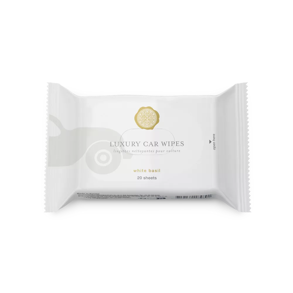 Lingettes nettoyantes pour l'intérieur de voiture Private Collection White Basil, 20 lingettes de 1 g