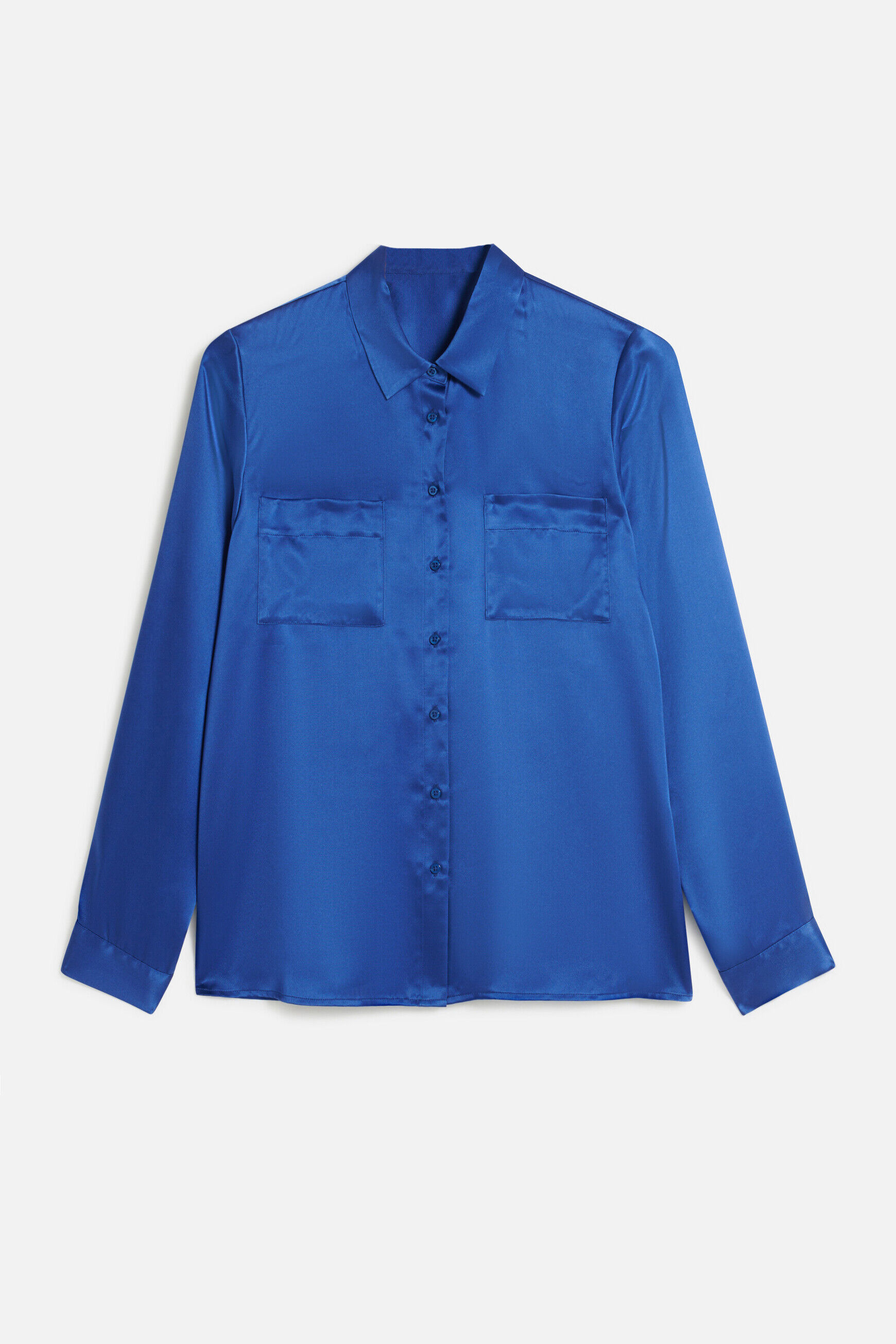 chemise jeanne b en soie bleu electrique femme