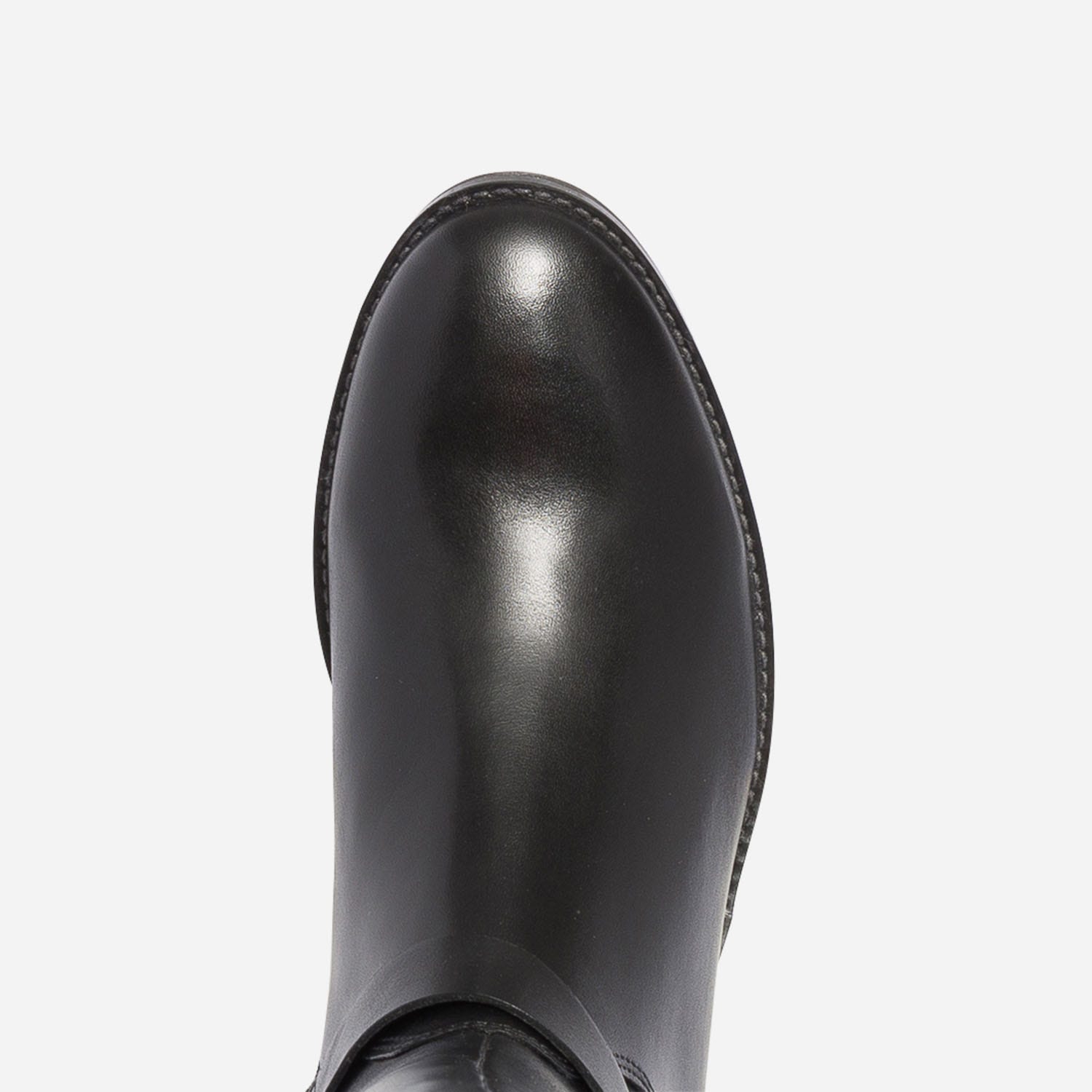 Botte CAPRICE noire en cuir et textile à boucle