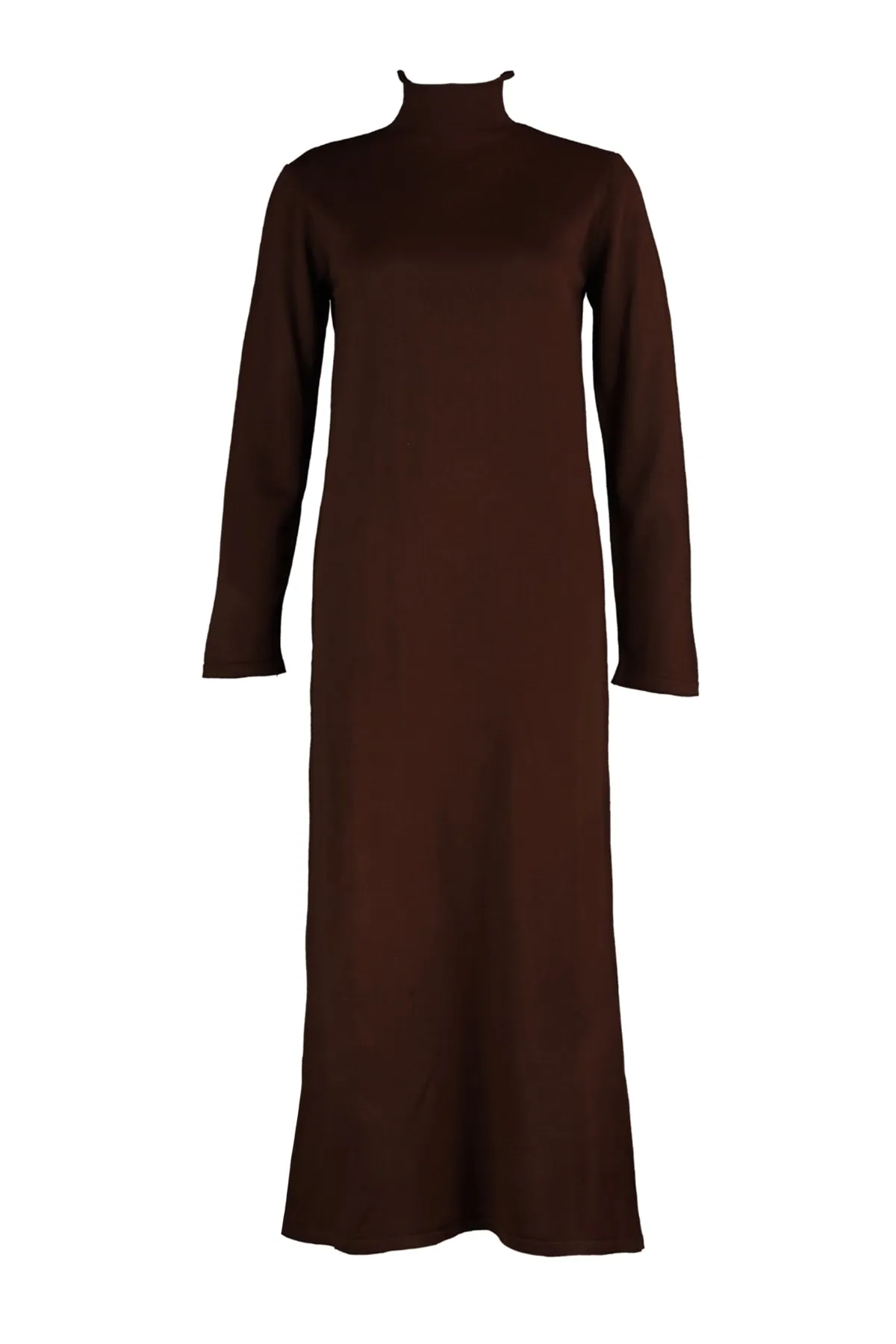 Trendyol Modest  Braunes Rollkragen-Strickkleid TCTAW23EB00001
