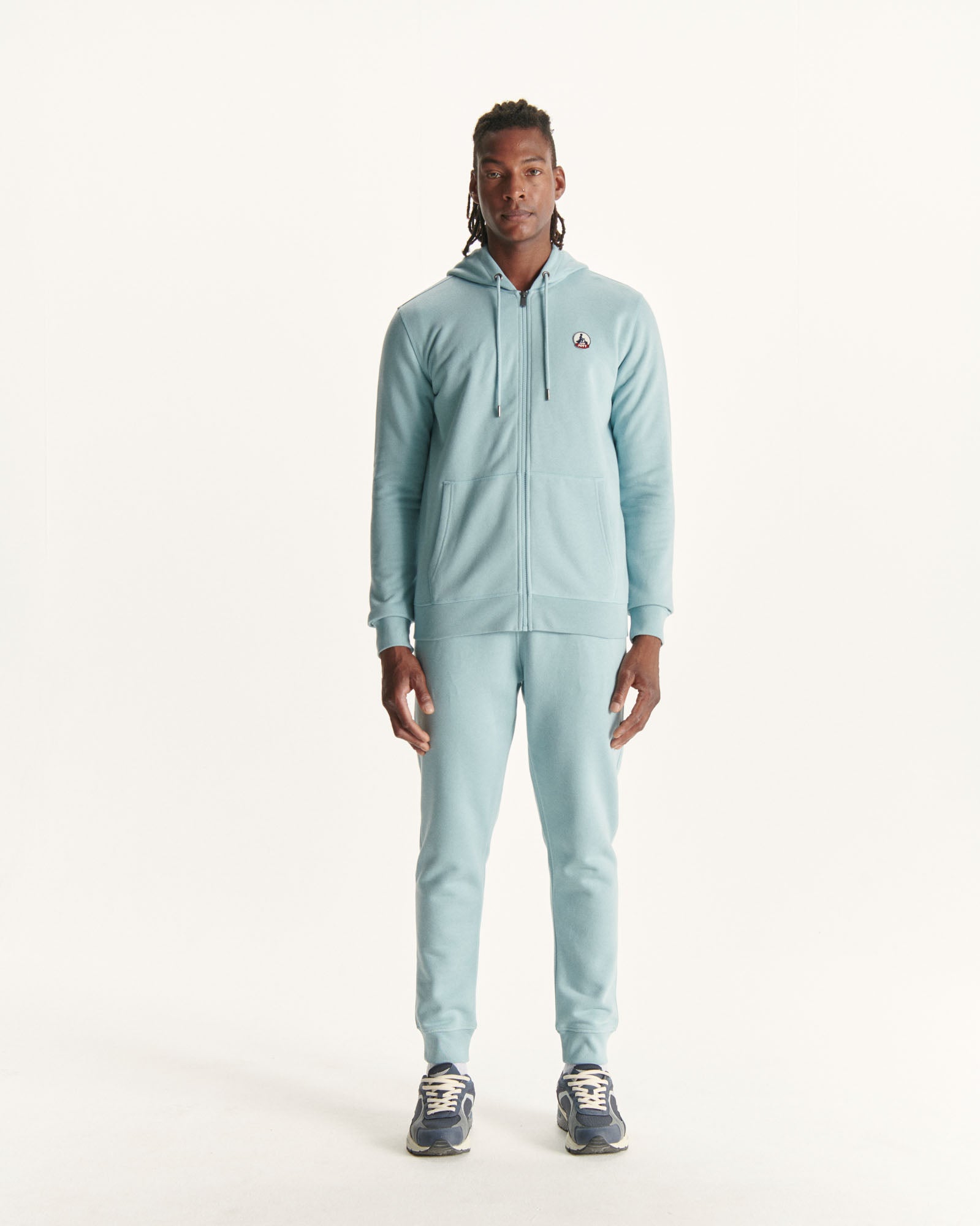 Sweat à capuche en coton biologique Iceberg bleu Mexico