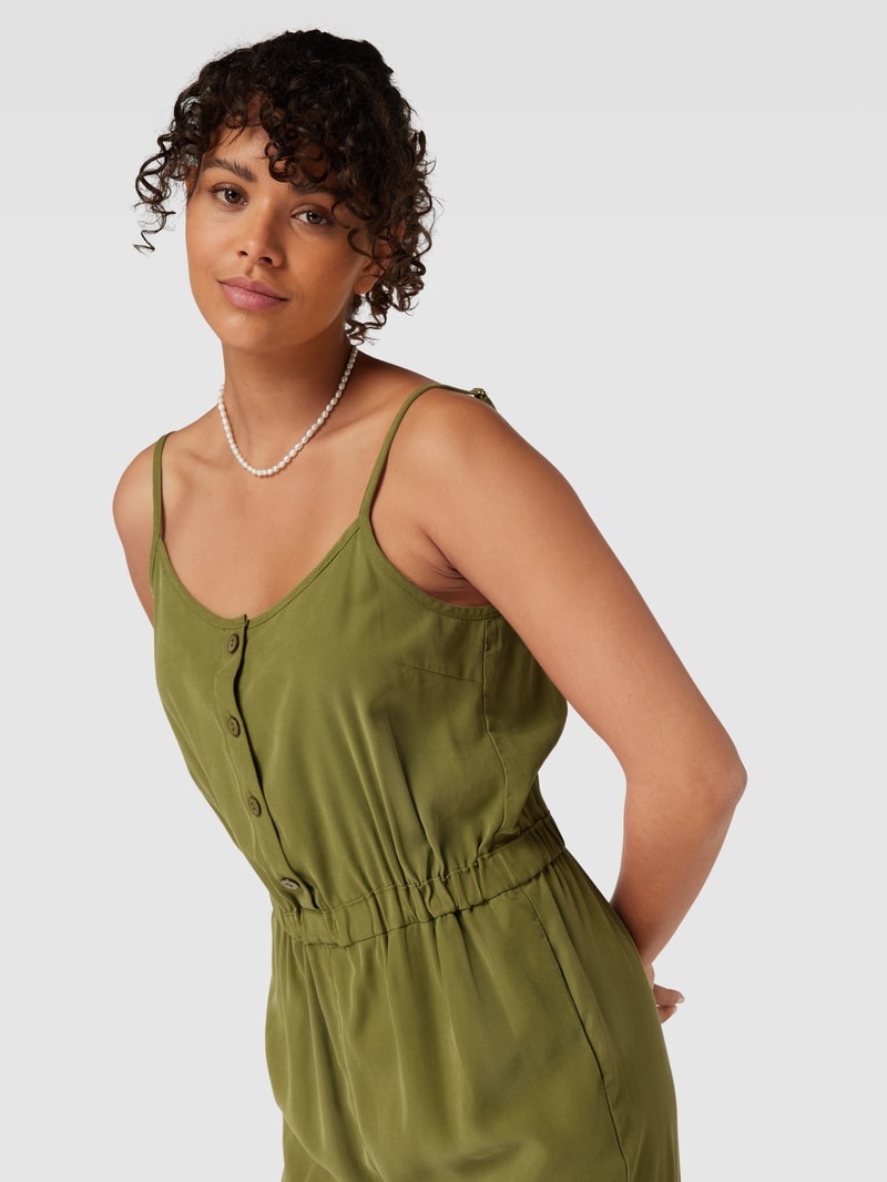 Playsuit mit Bindegürtel Modell 'MAGO' in olivgrün