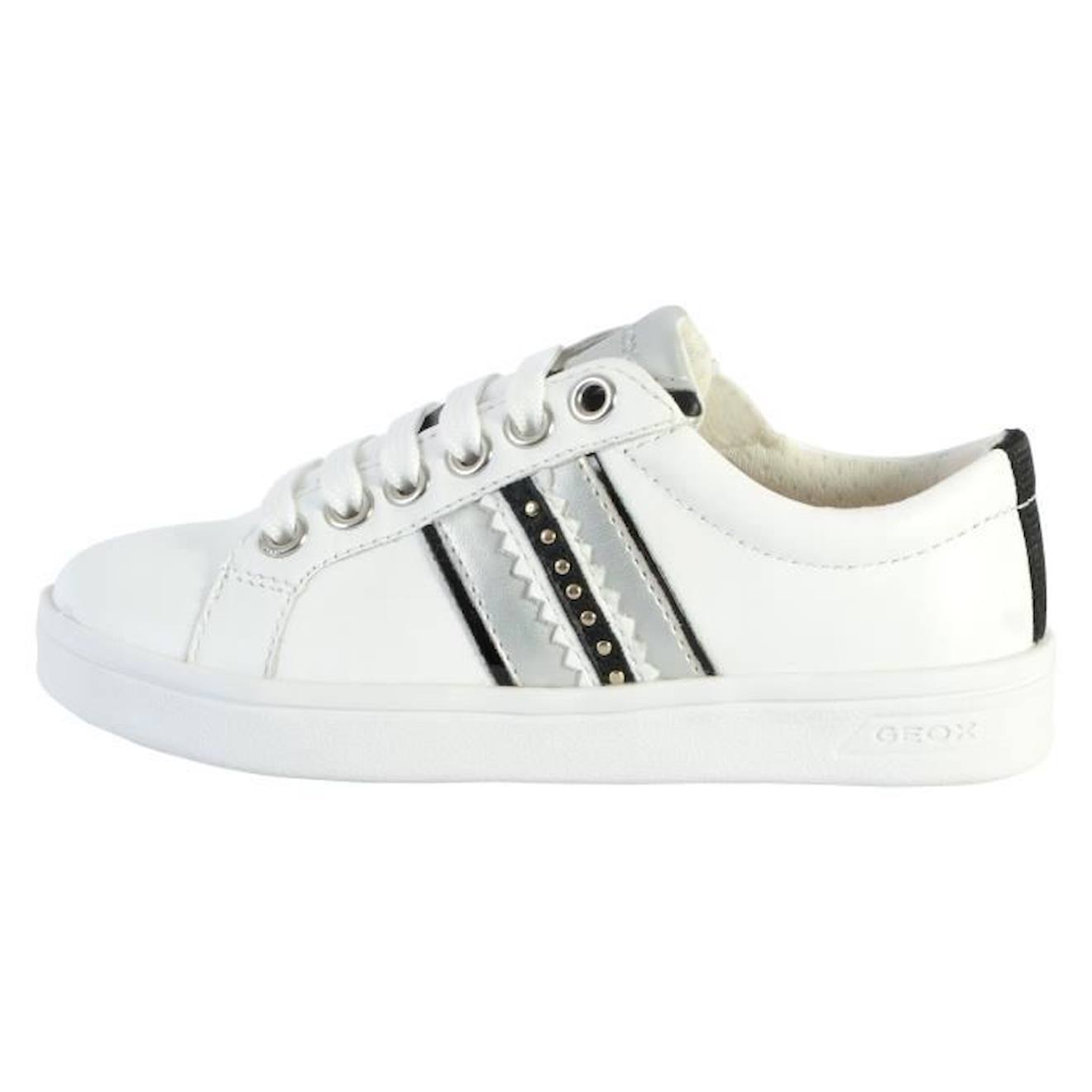 Basket Cuir Enfant Geox Djrock blanc