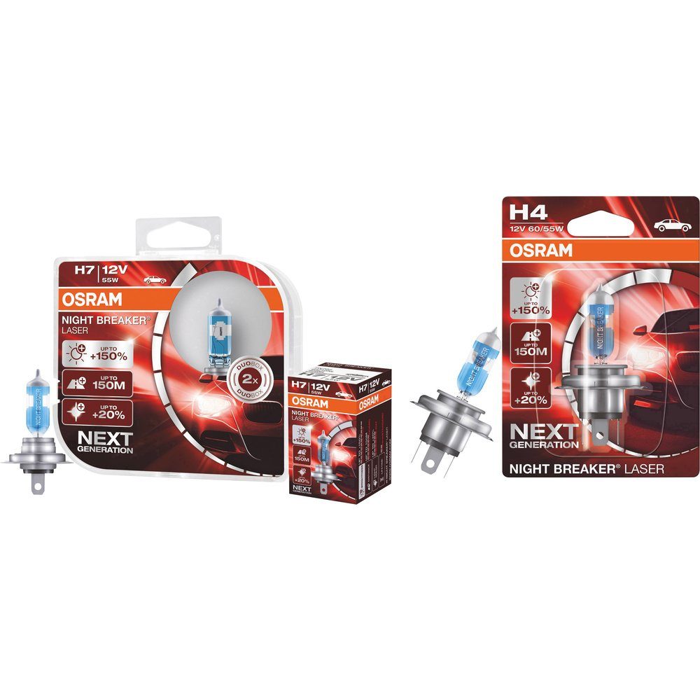 Osram KFZ-Ersatzleuchte OSRAM 64211NL-HCB Halogen Leuchtmittel Night Breaker® Laser Next Gener