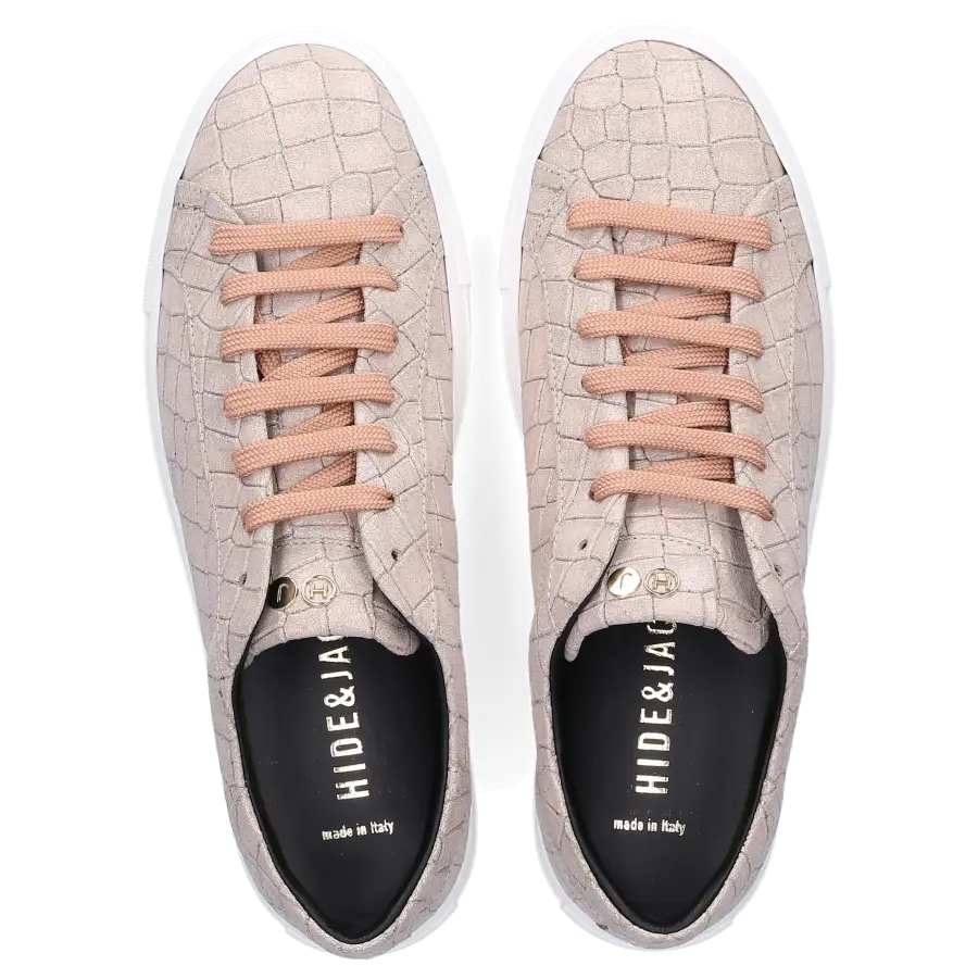 Hide & Jack - Sneaker low LOW TOP SNEAKER Kalbsleder Logo beige - beige
