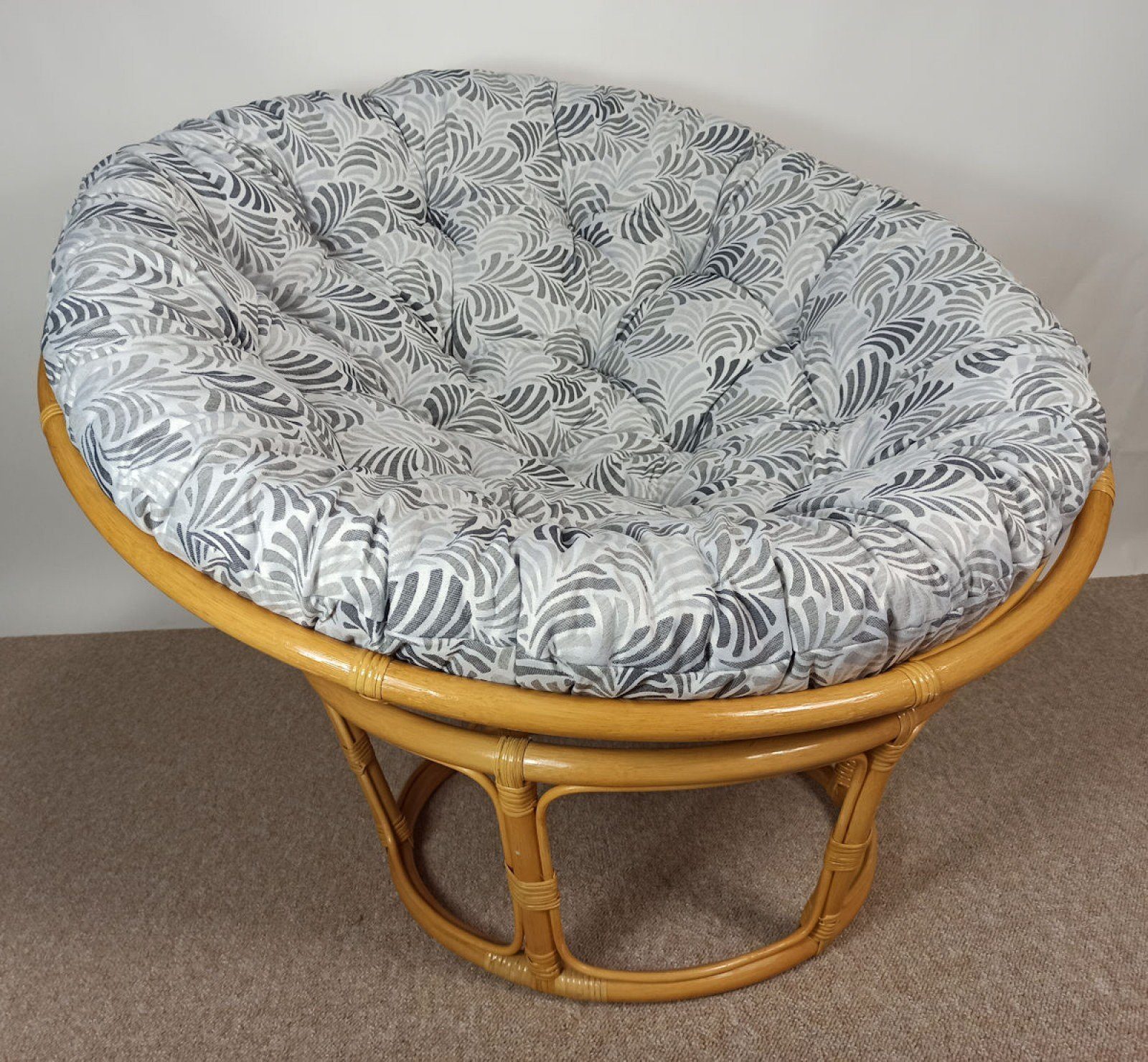 Rattani Rattanstuhl Rattan Papasansessel Papasan 110 cm cm Stoff California Dream
