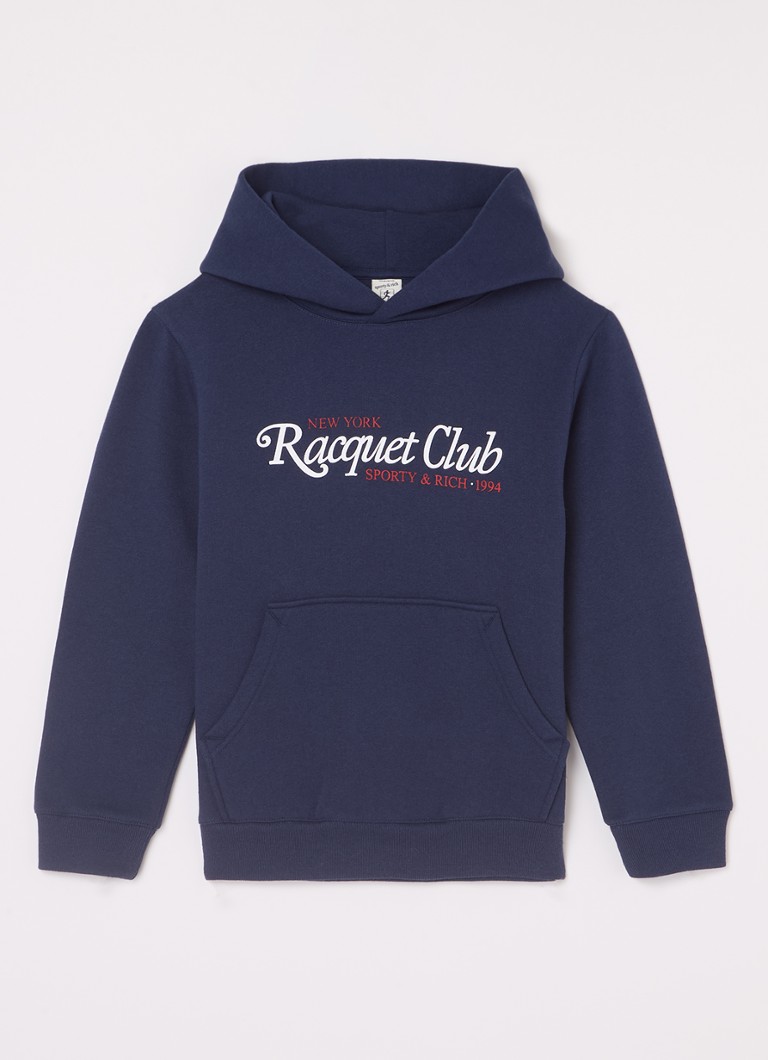 Sportiškas ir prabangus „Racquet“ džemperis su gobtuvu ir logotipo spauda