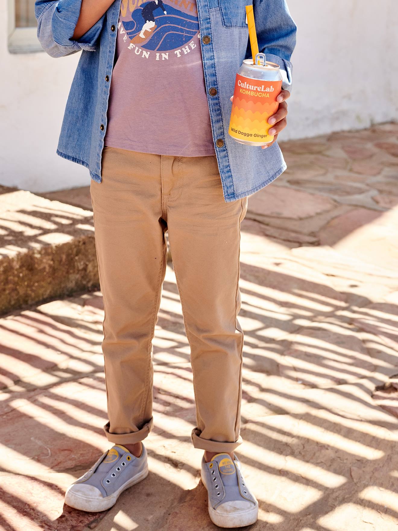 Vertbaudet Die UNVERWÜSTLICHE, robuste Jungen Hose, gerades Bein - khaki