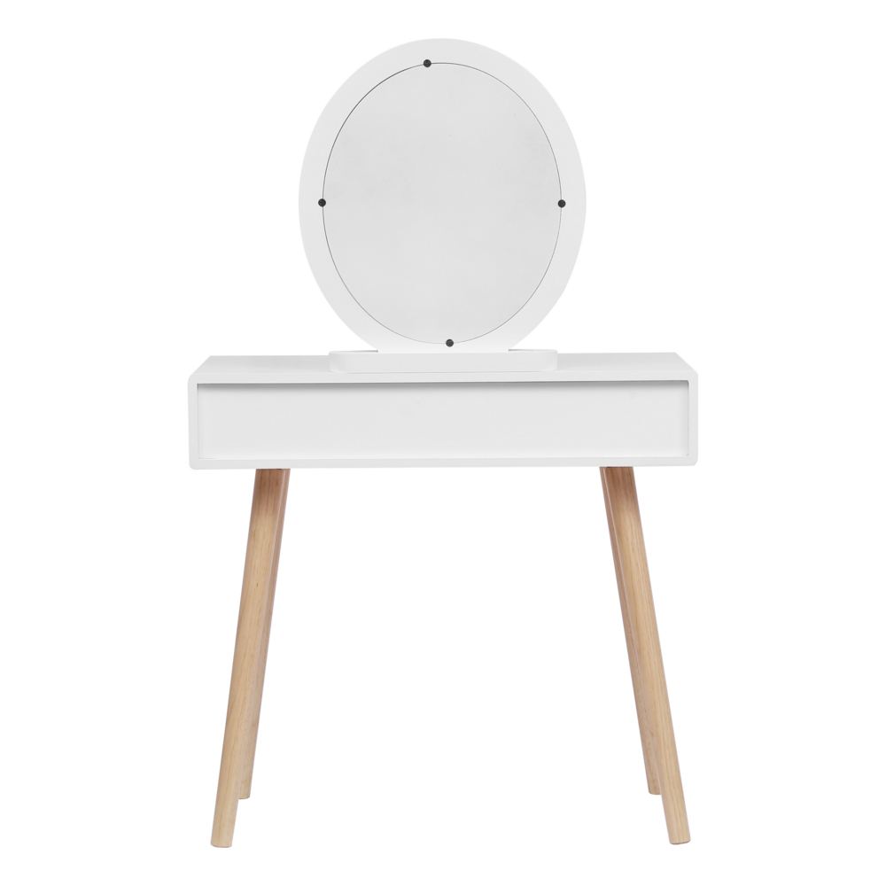 Happy Home Happy Home Schminktisch mit Spiegel, 2 Schubladen und Hocker HDT01-WEI weiß