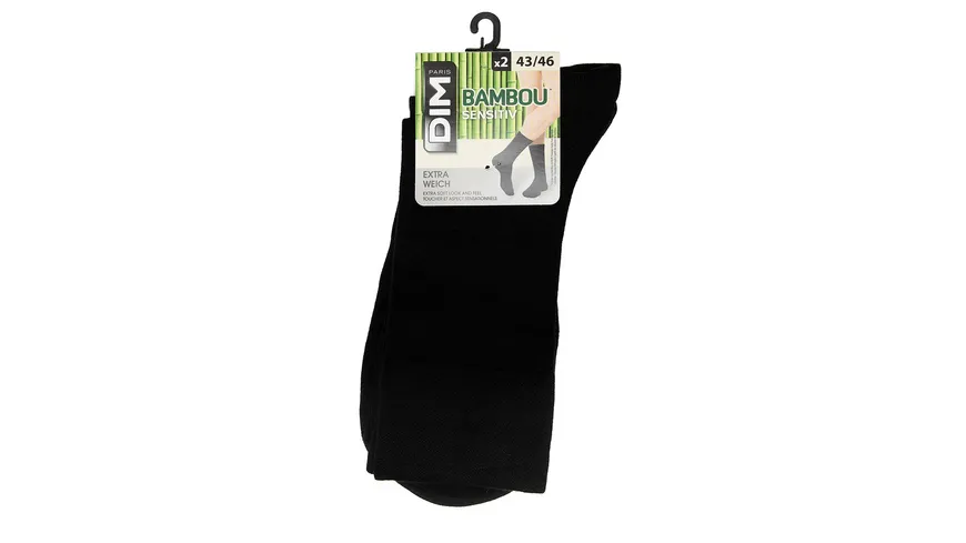 DIM Herren Socken aus Bambus-Zellstoff 2er Pack noir