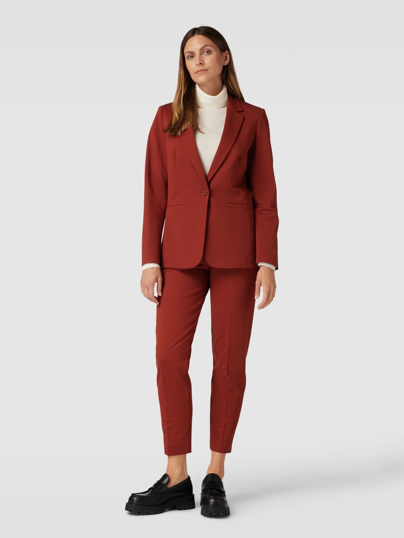 Blazer in unifarbenem Design mit Knopfverschluss in rostrot
