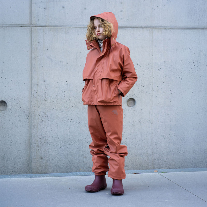 aarhus rain pants wool rose hip - Rose