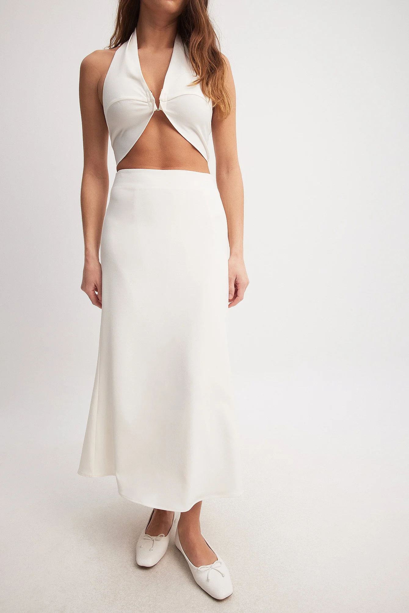 Luftiger Midirock mit hoher Taille