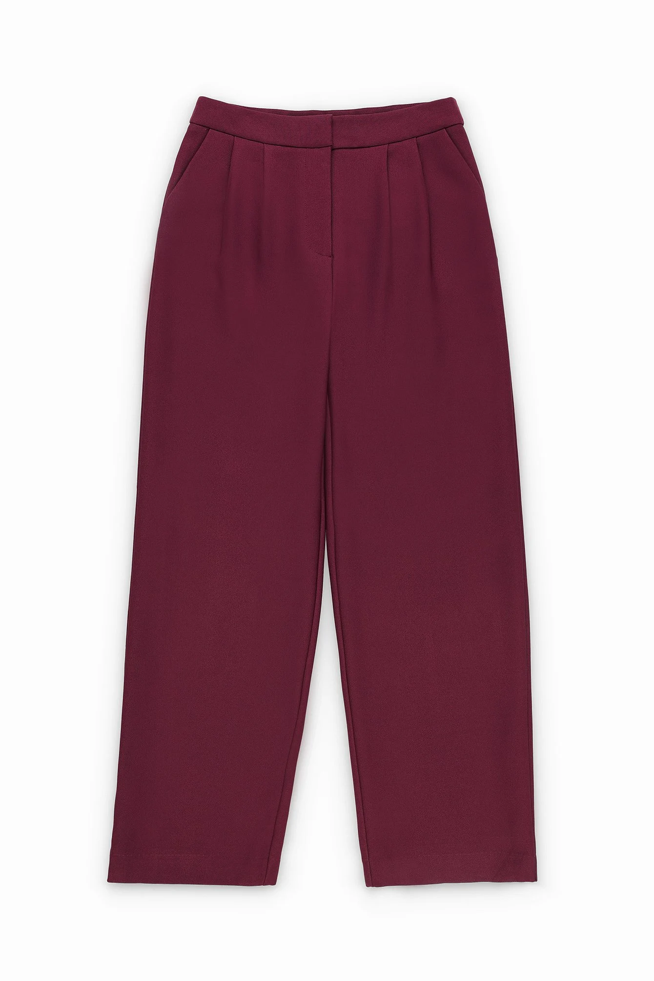 Recycelte plissierte Anzughose mit hoher Taille