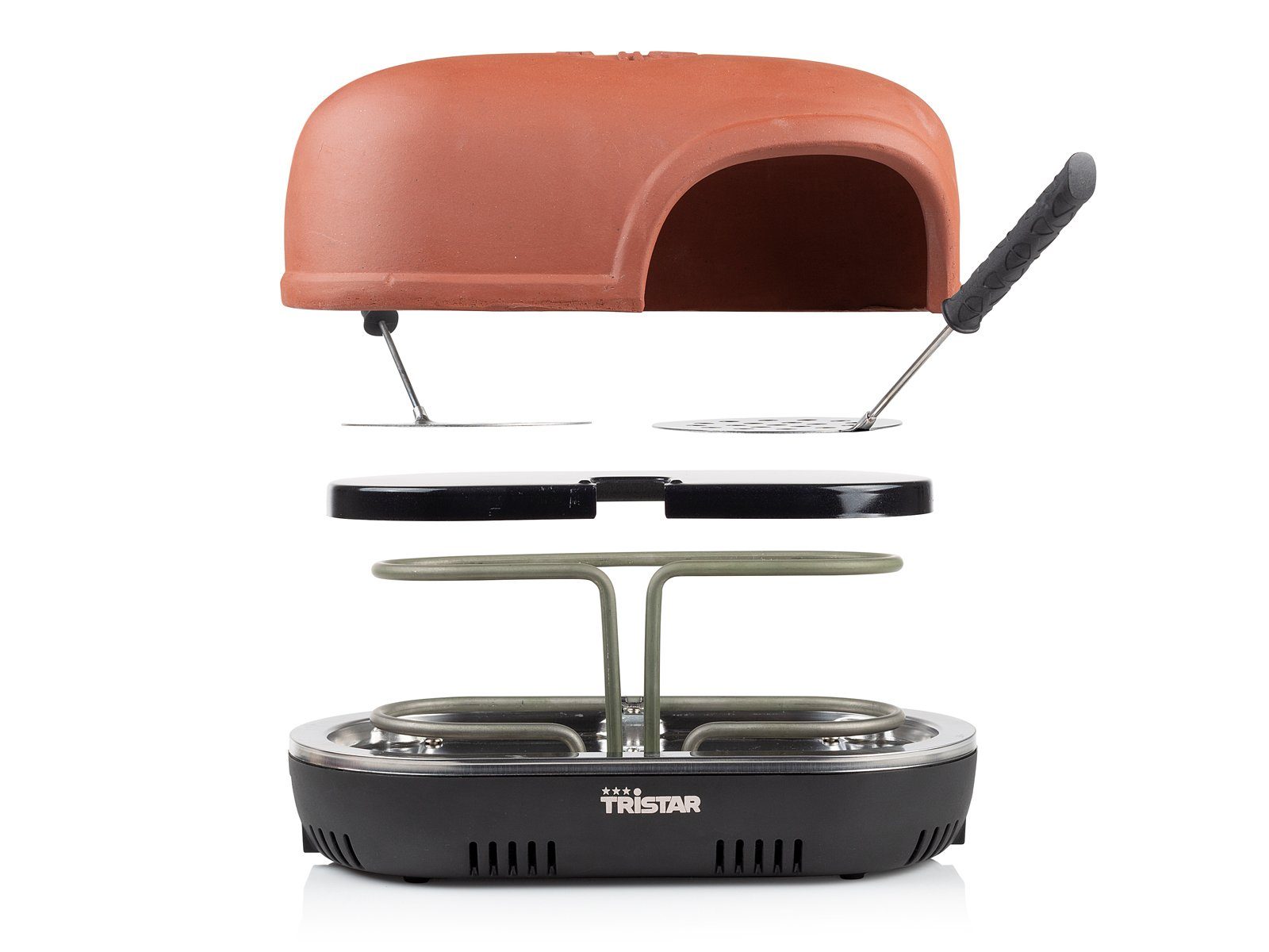 Tristar Elektrische Pizzapfanne, 1060 W, Pizzaofen für 4 Personen, Pizzamaker erweiterbar für 6/8 Personen