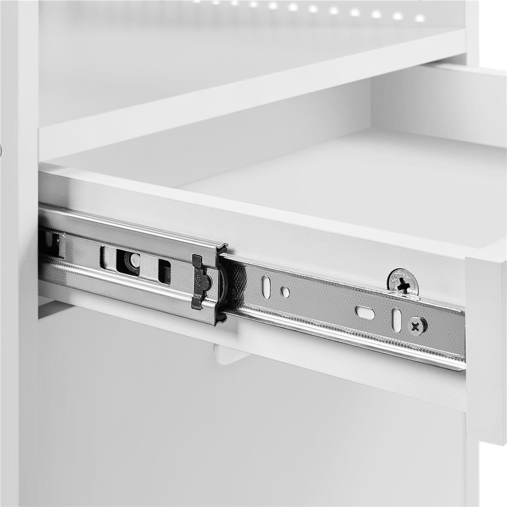 Yaheetech Aktenschrank auf Rollen Abschließbarer Rollcontainer Beistelltisch mit 2 Schubladen
