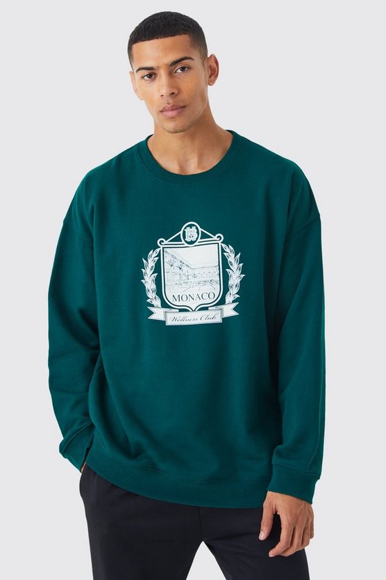Oversize Sweatshirt mit Monaco-Print
