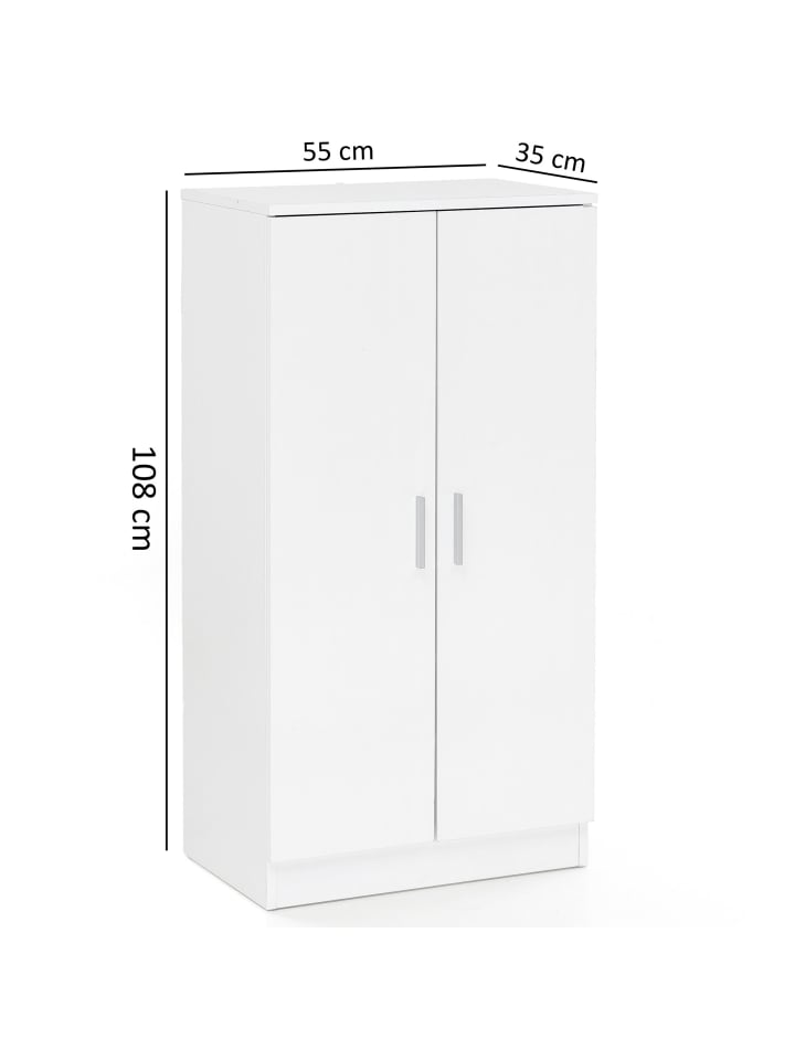 KADIMA DESIGN Schuhschrank | Weiß, 55x108x35cm, 2 Türen günstig kaufen onesize