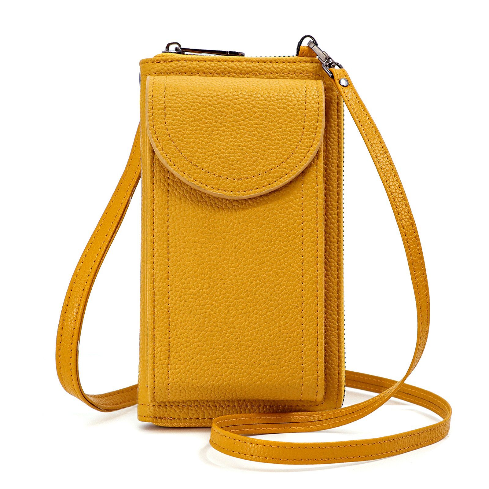 TAN.TOMI Umhängetasche Handy Umhängetasche Damen Handytasche Leder RFID Schultertasche, Klein Phone Tasche bis zu 6.7''