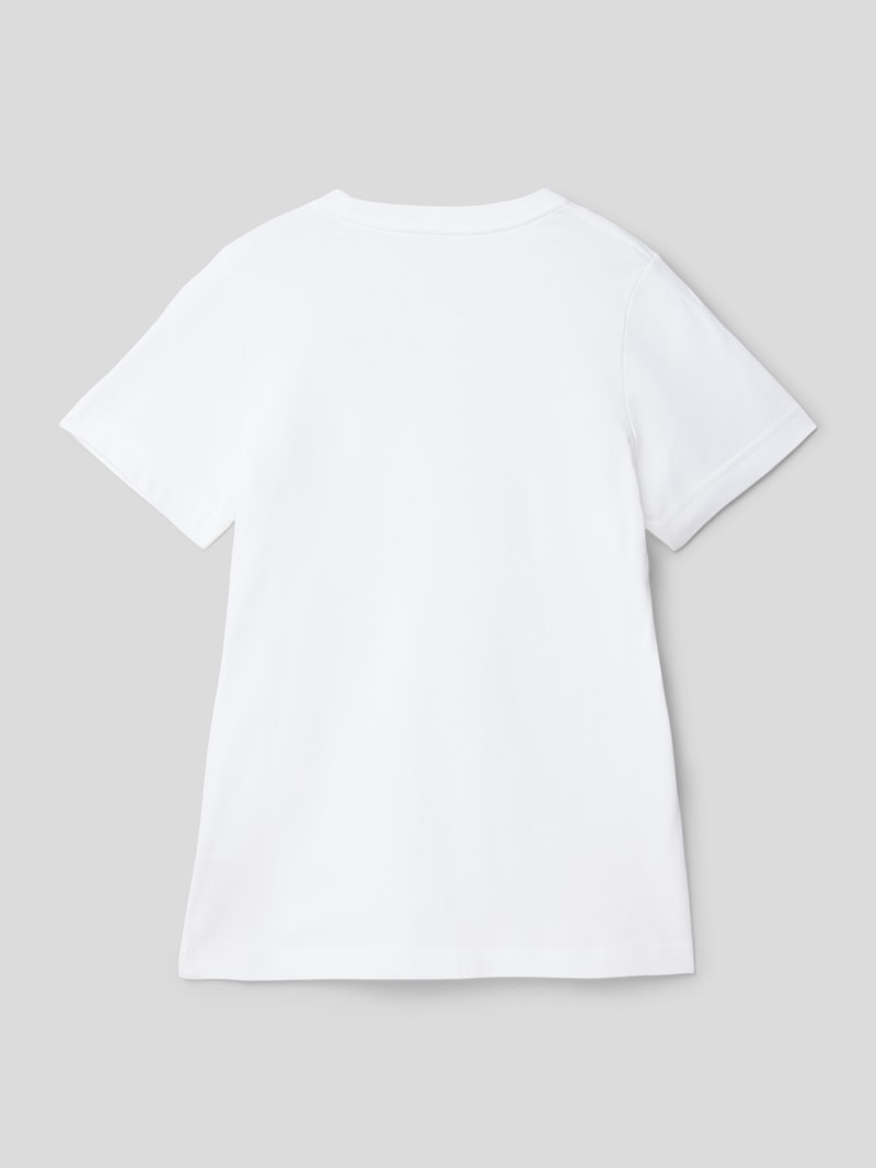 T-Shirt mit Logo-Stitching in weiß