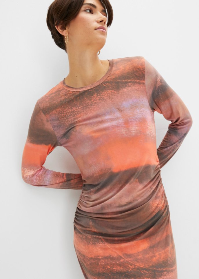 Shirtkleid mit seitlicher Raffung