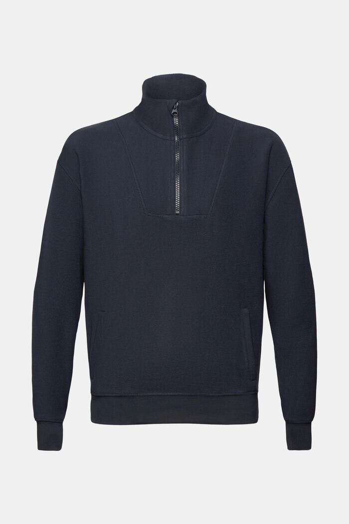 Fleece-Sweatshirt mit halblangem Reißverschluss