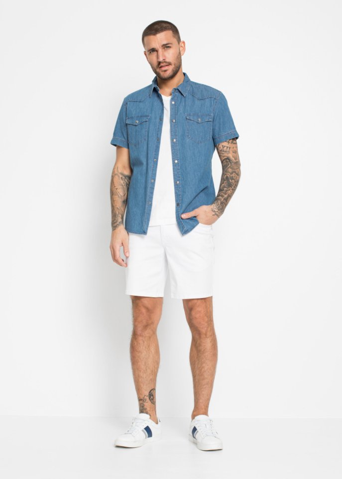 Jeanshemd, Slim Fit, Kurzarm (2er Pack)