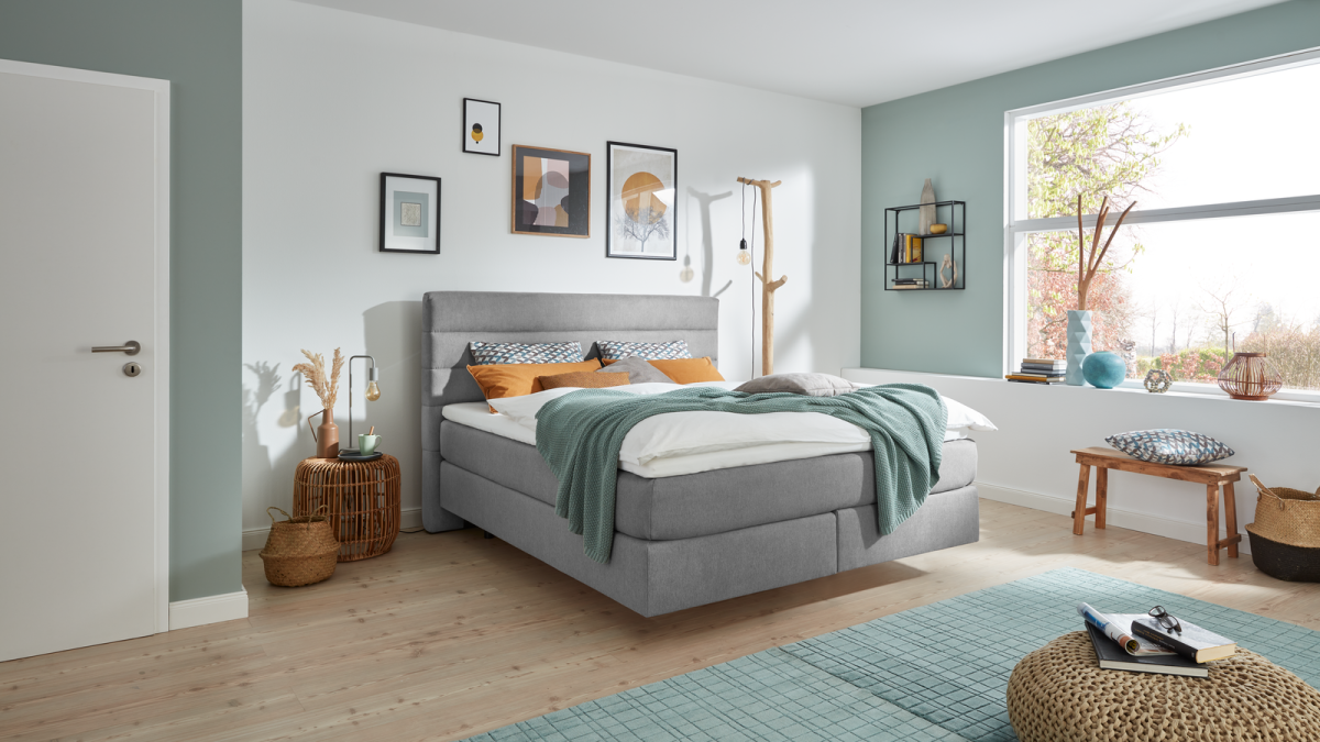 Oschmann Boxspringbett 21014 Grau 180 x 200 cm