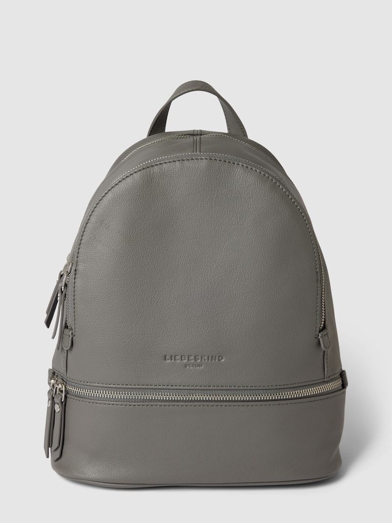 Rucksack mit Label-Details Modell 'Noos' in dunkelgrau