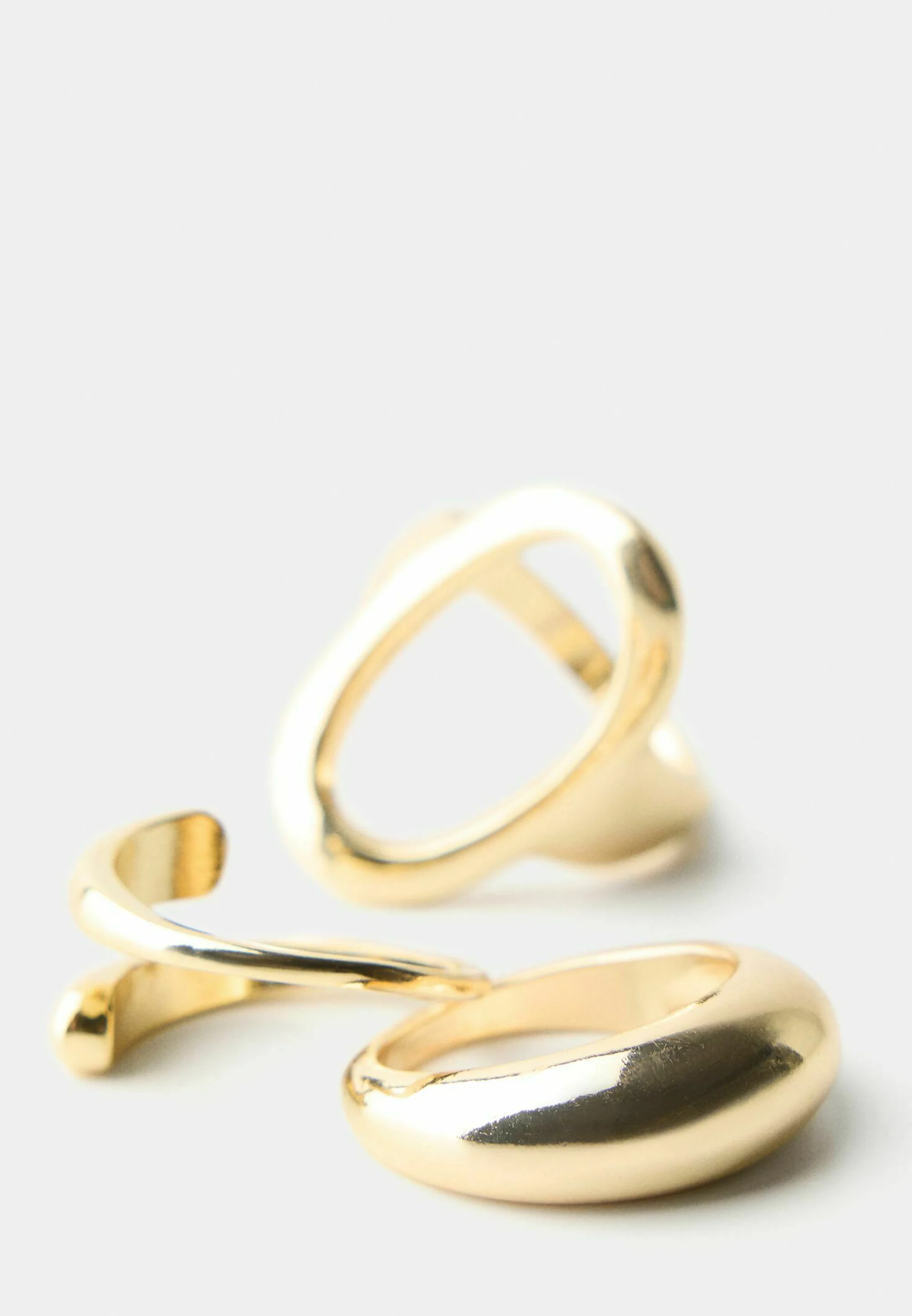 Bershka SET DE 3 IRREGULARES - Anillo