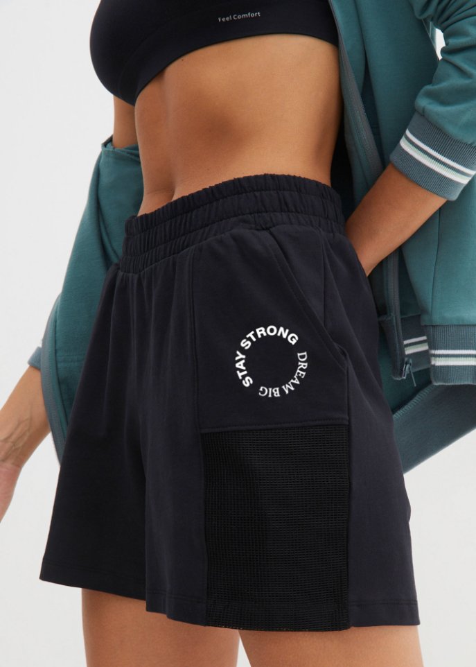 Sweat-Shorts mit Mesh