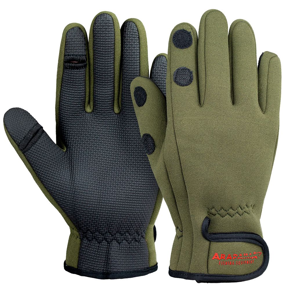 Arapaima Fishing Equipment Oliv Neopren Angelhandschuhe