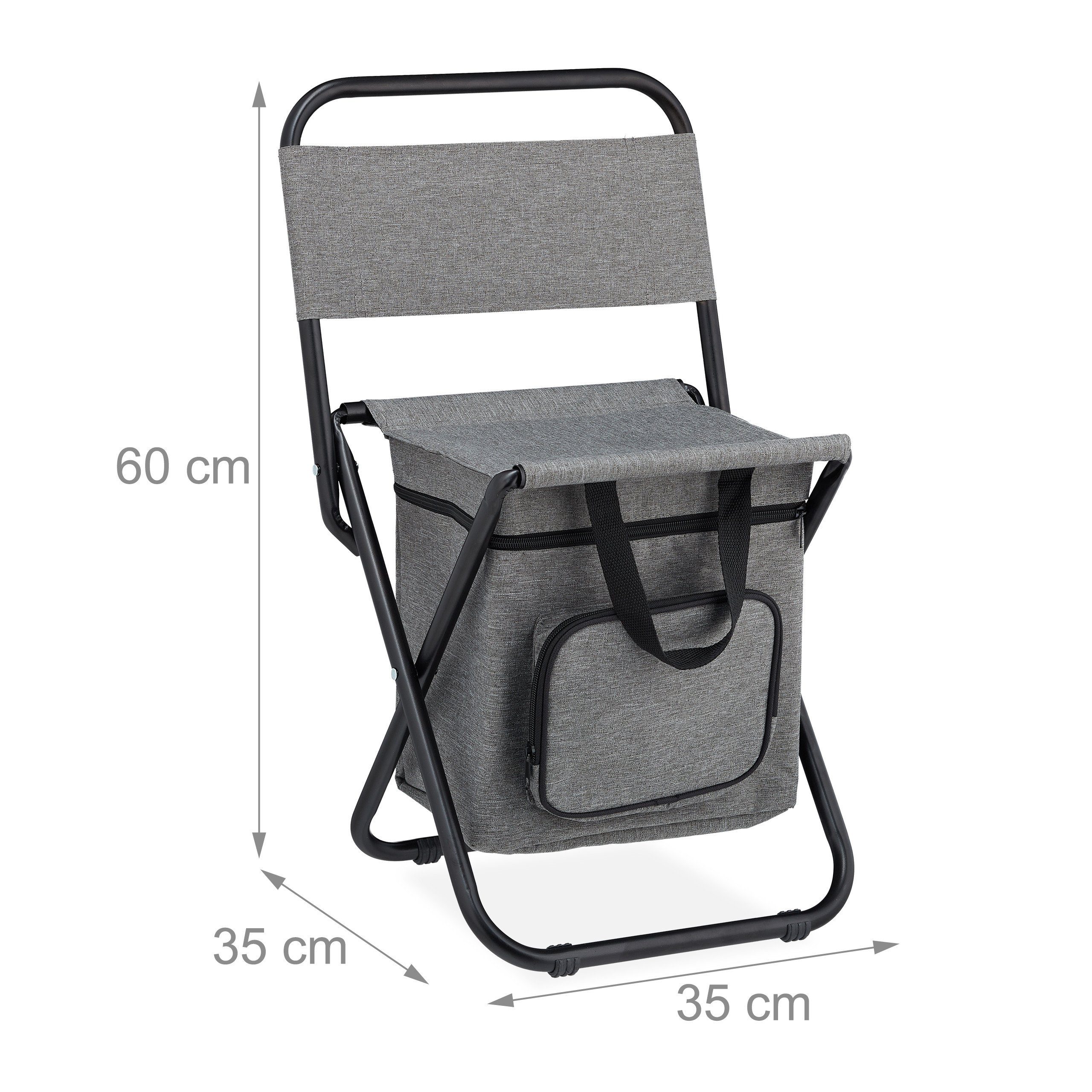 relaxdays Campinghocker Campinghocker mit Lehne