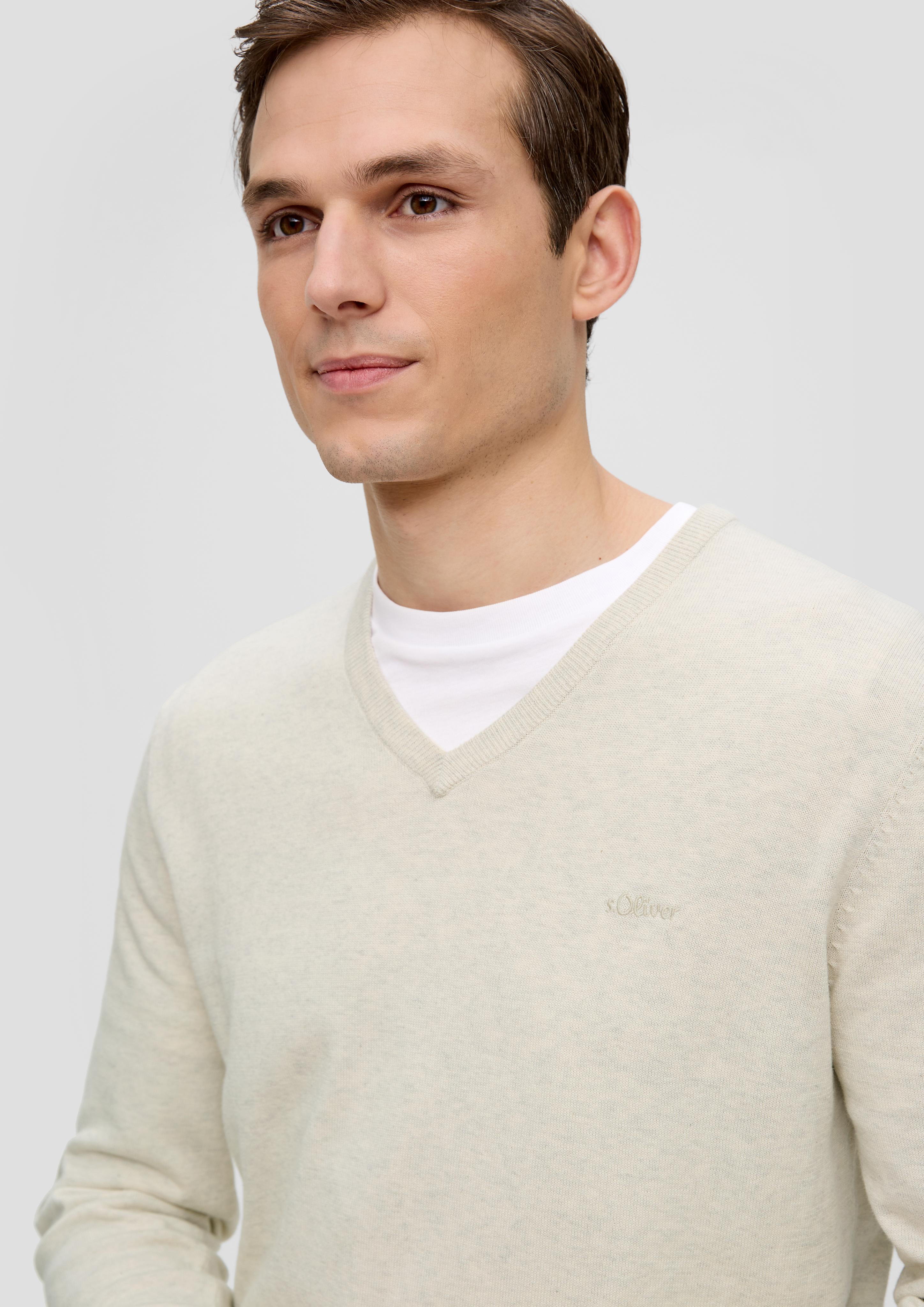 Strickpullover mit Logostickerei  2143174-03W0