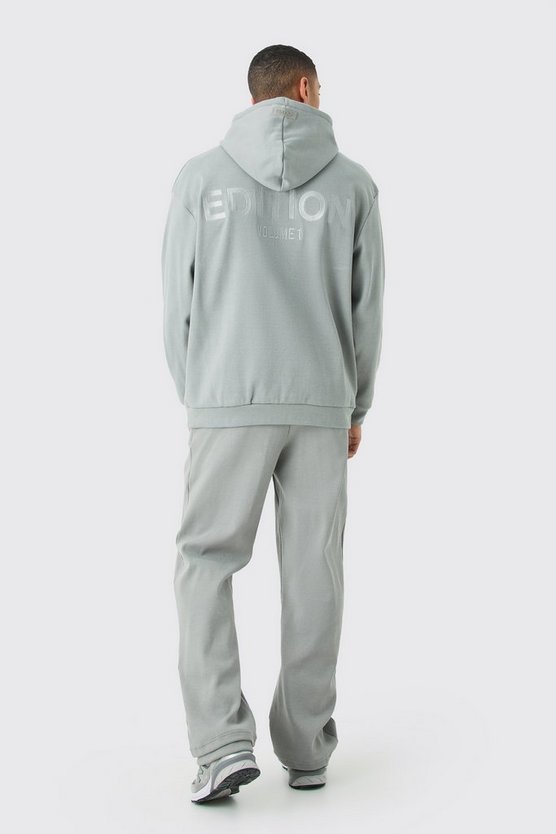 Gerade gerippte Jogginghose mit geteiltem Saum