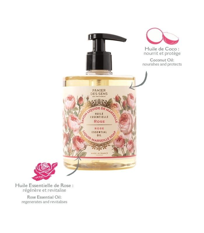 PANIER DES SENS-SAVON LIQUIDE DE MARSEILLE-Rose Restructurante