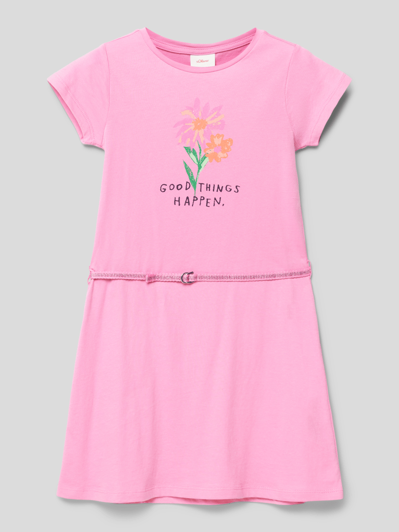 Kleid mit Motiv-Print in pink